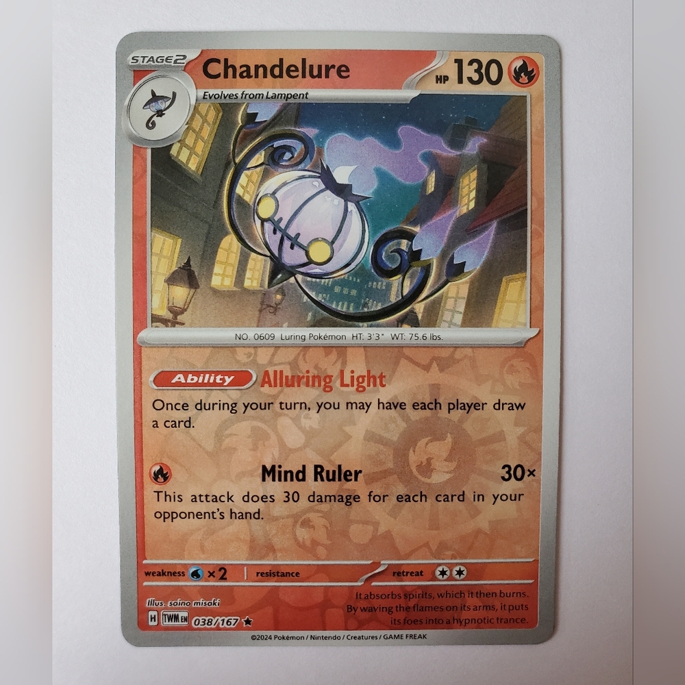 Chandelure 38/167 | Twilight Masquerade | Reverse Holo Rare | NM Pokemon TCG